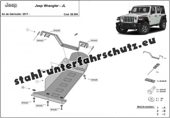 Unterfahrschutz für Motor der Marke Jeep Wrangler - JL