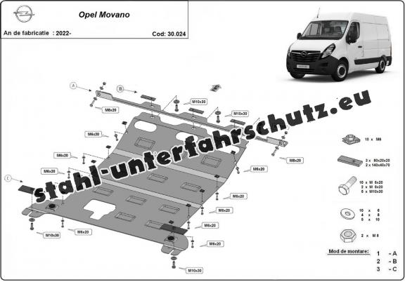 Unterfahrschutz für Motor der Marke Opel Movano