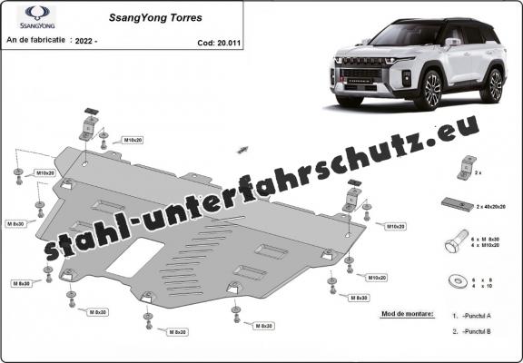 Unterfahrschutz für Motor der Ssangyong Torres