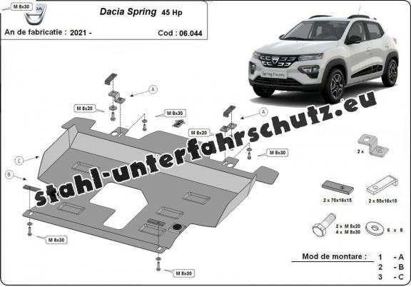 Unterfahrschutz für Motor der Marke Dacia Spring