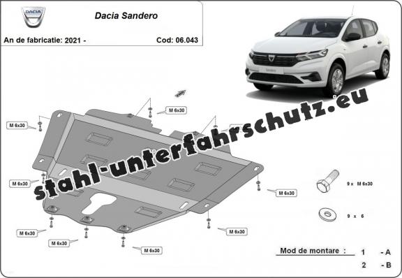 Unterfahrschutz für Motor der Marke Dacia Sandero 3