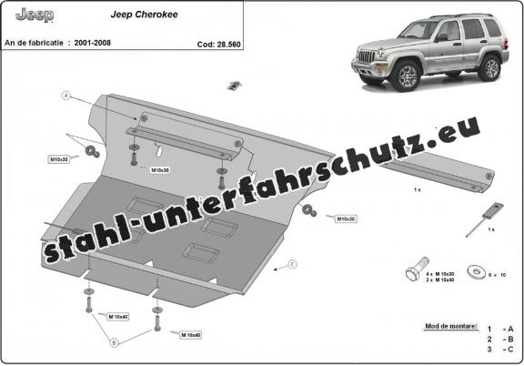 Unterfahrschutz für Motor der Marke Jeep Cherokee - KJ