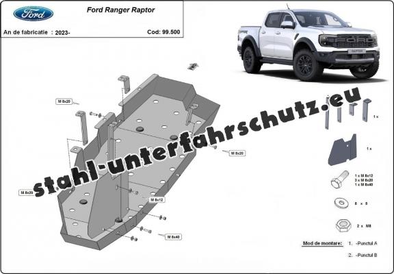 Stahlschutz für Treibstofftank der Marke Ford Ranger Raptor