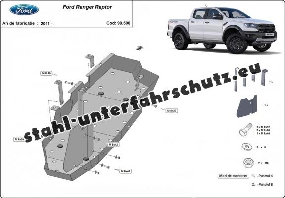 Stahlschutz für Treibstofftank der Marke Ford Ranger Raptor 