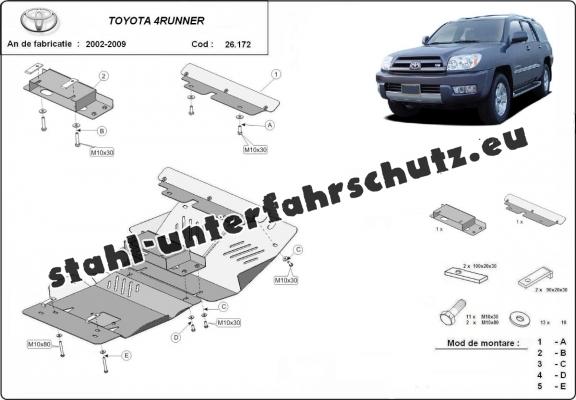 Aluminium Unterfahrschutz für Motor der Marke Toyota 4Runner