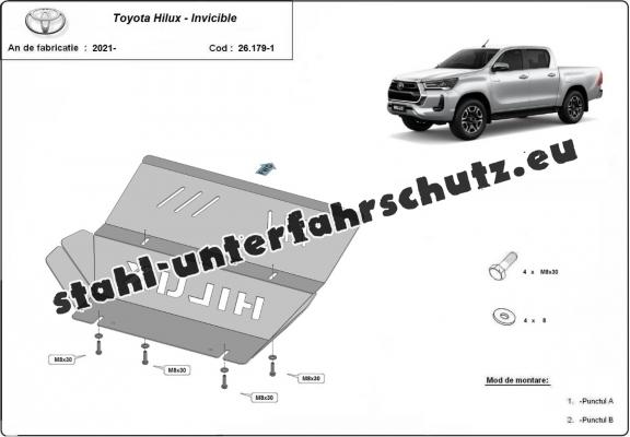 Kühlerschutz für unten aus Stahl für Toyota Hilux Invincible