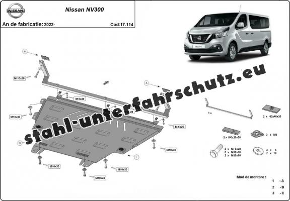 Unterfahrschutz für Motor der Marke Nissan NV300