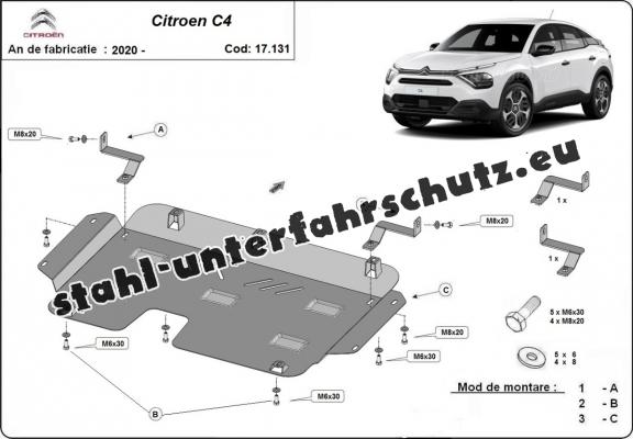 Unterfahrschutz für Motor der Marke Citroen C4