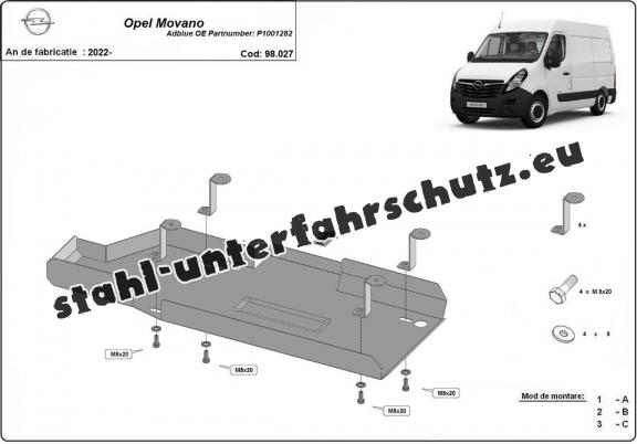 Stahlschutz für AdBluetank der Marke Opel Movano