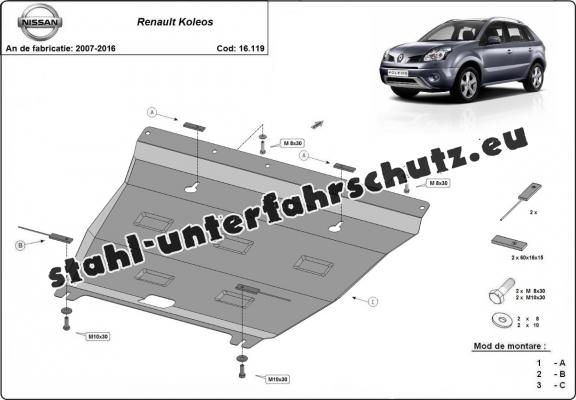 Unterfahrschutz für Motor der Marke Renault Koleos - Vers 2.0