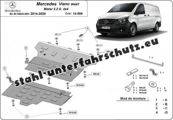 Unterfahrschutz für Motor der Marke Mercedes Viano W447, 2.2 D, 4x4