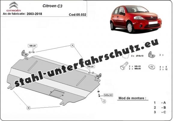 Unterfahrschutz für Motor der Marke Citroen C3