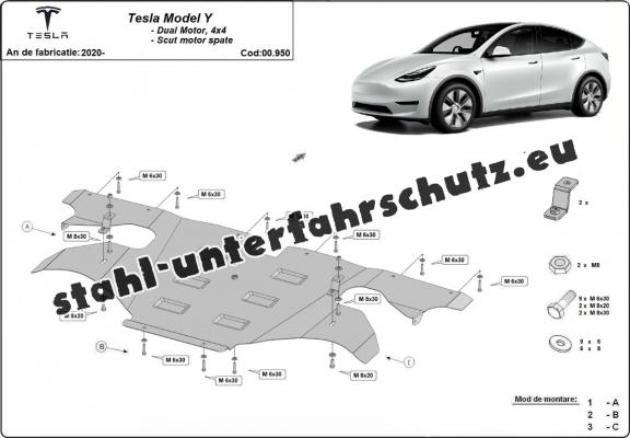 Unterfahrschuzt für Elektromotor hinten Tesla Model Y AWD